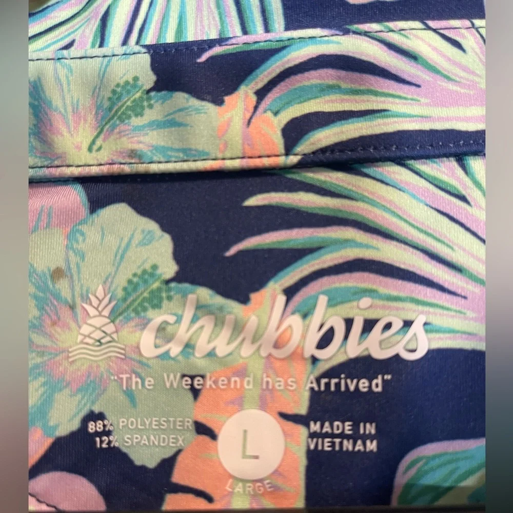 Chubbies The Weekend Has Arrived Colorful Leaf Print Polo  Performance. beach - Picture 4 of 8